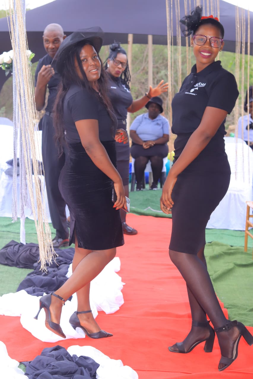 Funeral service attendants in formal attire